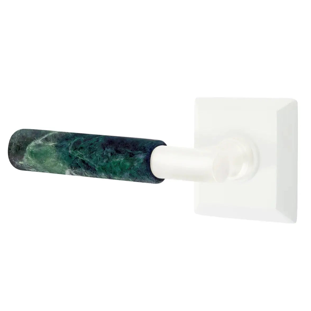 Emtek Green Marble Lever with Quincy Rosette and T-Bar Stem by Emtek