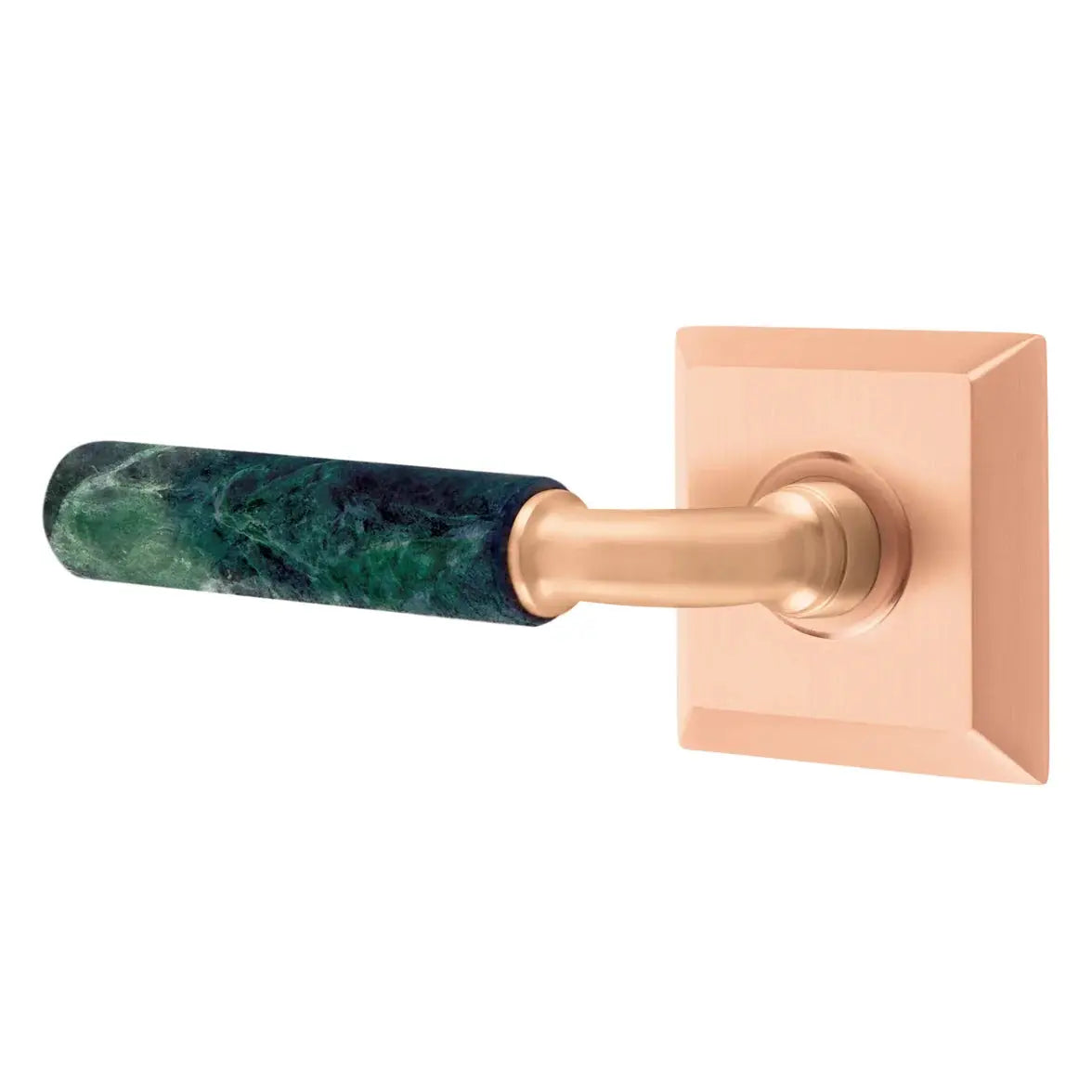 Emtek Green Marble Lever with Quincy Rosette and R-Bar Stem by Emtek