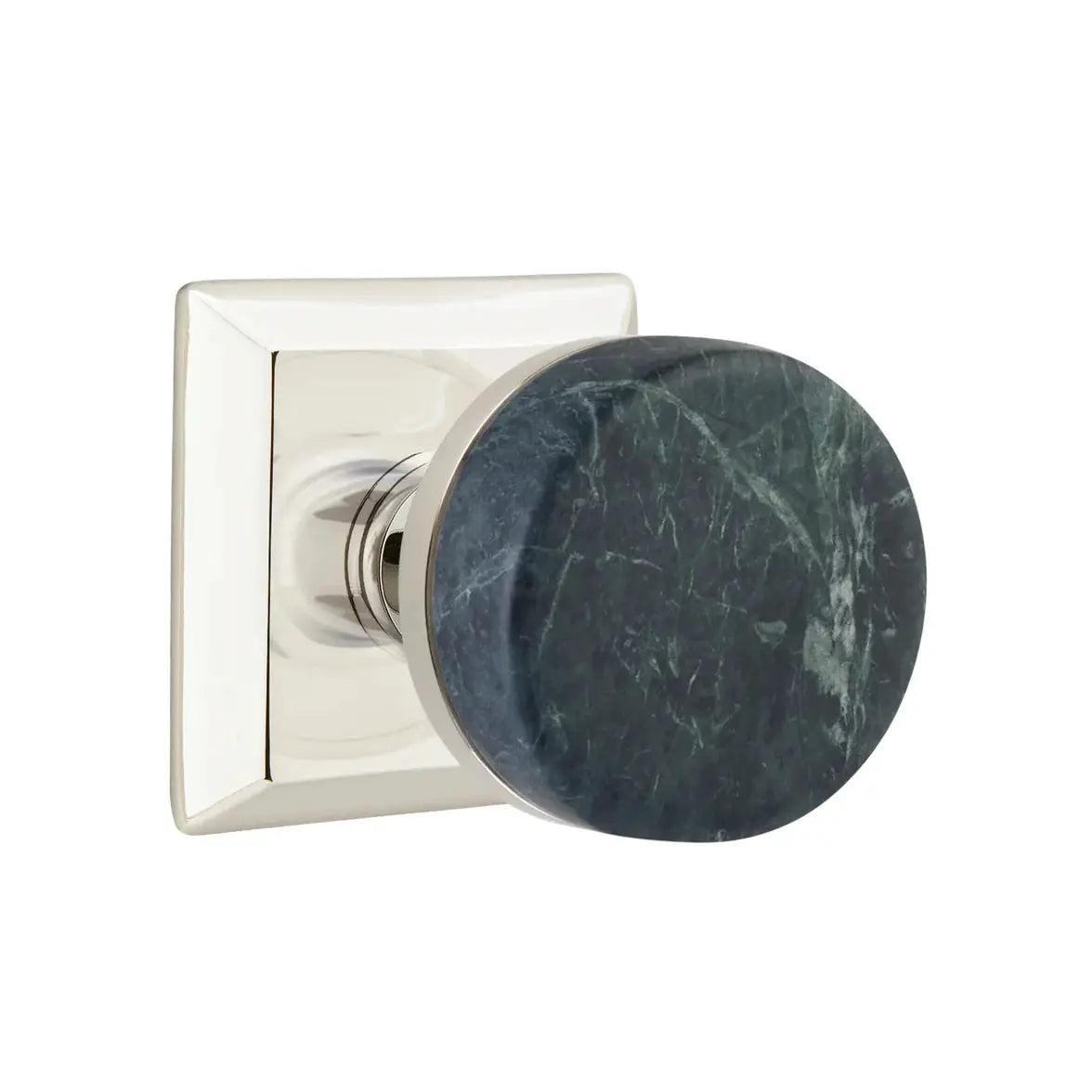 Emtek Green Marble Knob with Quincy Rosette and Conical Stem by Emtek