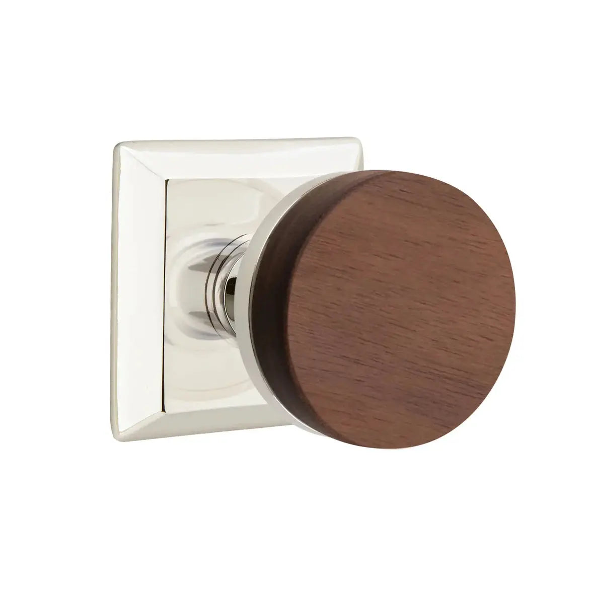 Emtek Walnut Knob with Quincy Rosette and Conical Stem by Emtek