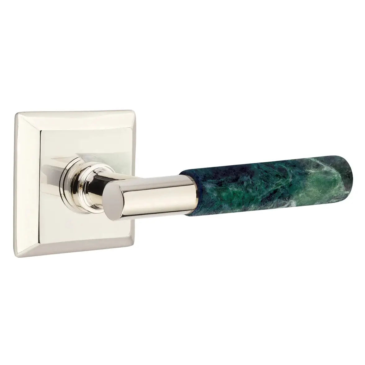 Emtek Green Marble Lever with Quincy Rosette and T-Bar Stem by Emtek