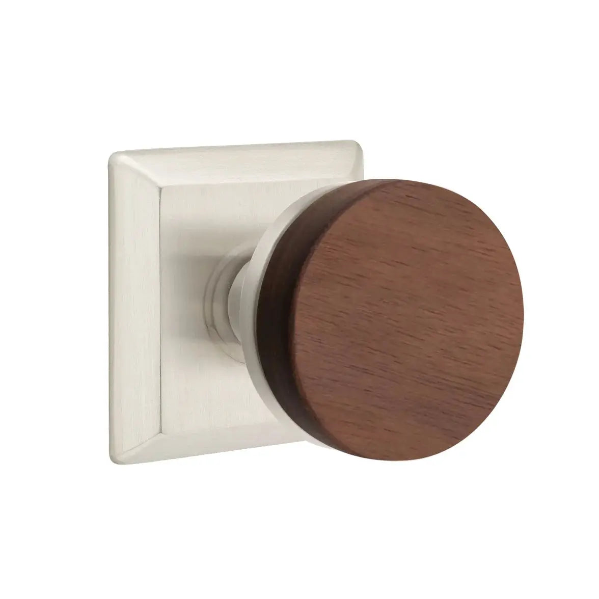 Emtek Walnut Knob with Quincy Rosette and Conical Stem by Emtek