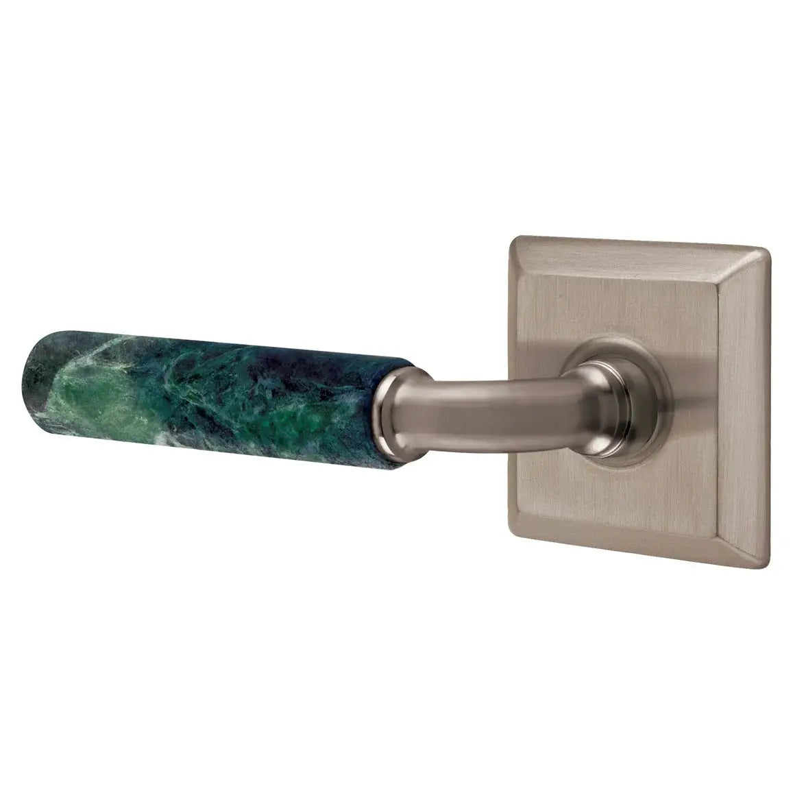 Emtek Green Marble Lever with Quincy Rosette and R-Bar Stem by Emtek