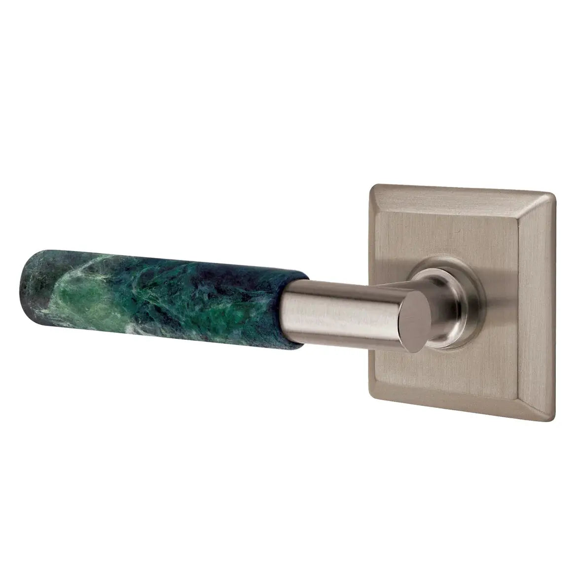 Emtek Green Marble Lever with Quincy Rosette and T-Bar Stem by Emtek