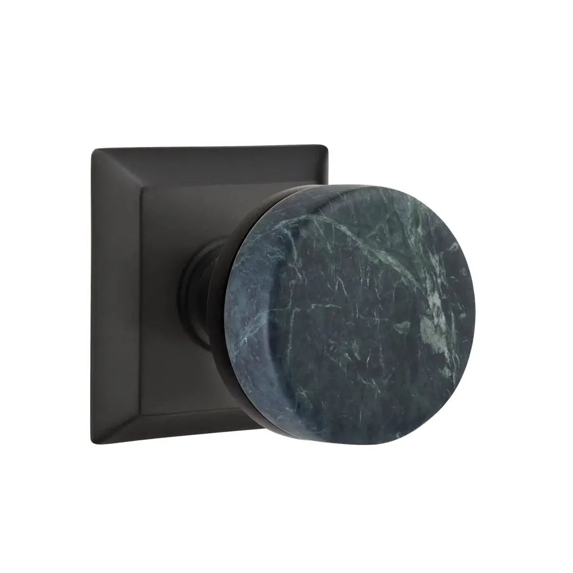 Emtek Green Marble Knob with Quincy Rosette and Conical Stem by Emtek