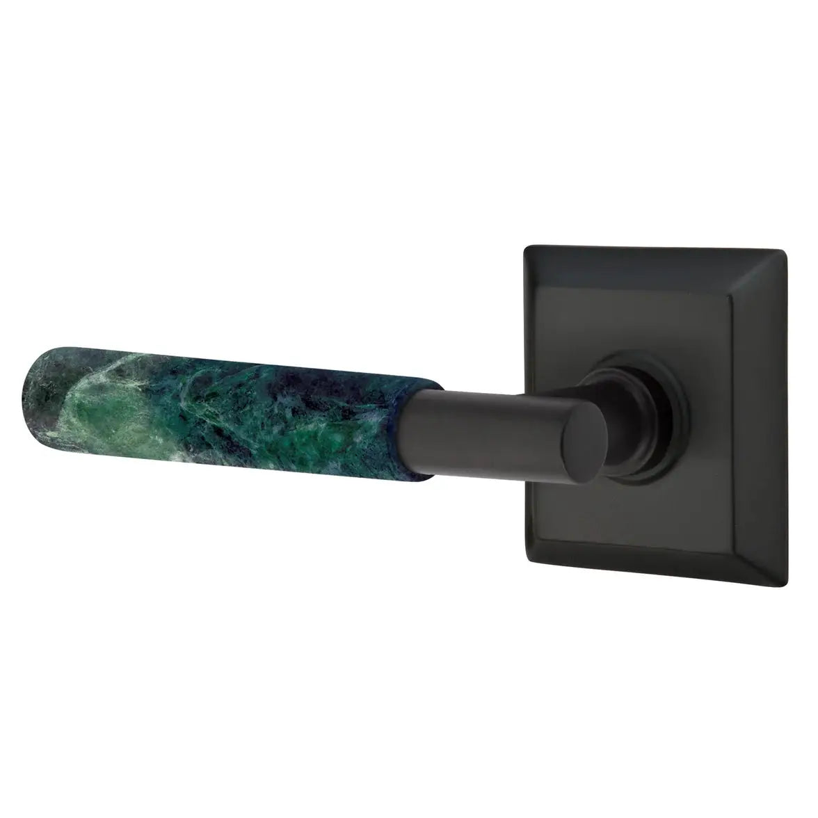 Emtek Green Marble Lever with Quincy Rosette and T-Bar Stem by Emtek