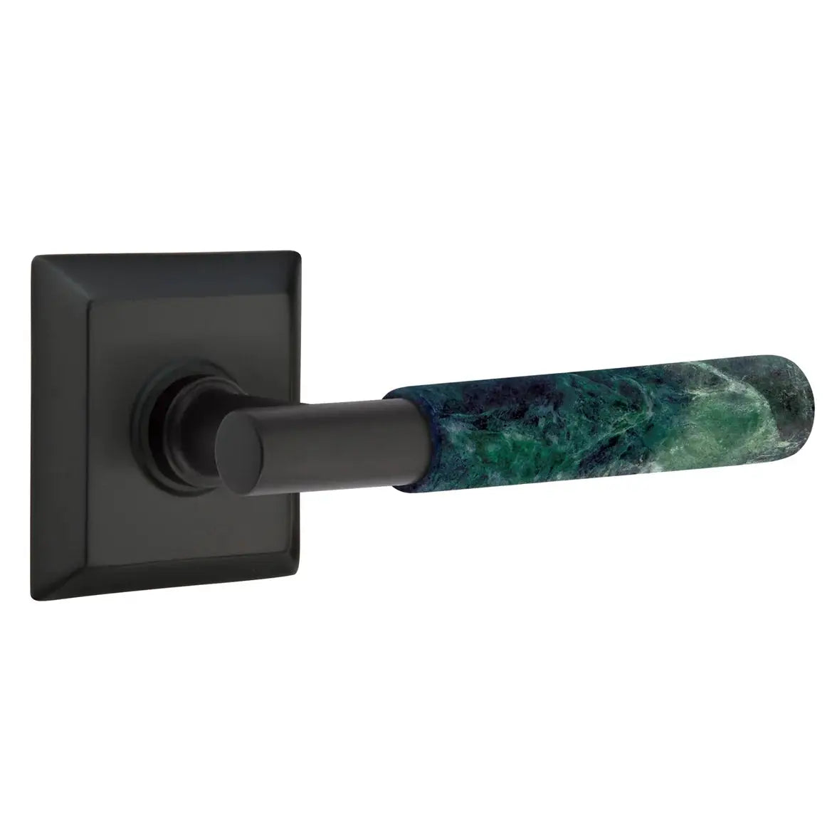 Emtek Green Marble Lever with Quincy Rosette and T-Bar Stem by Emtek