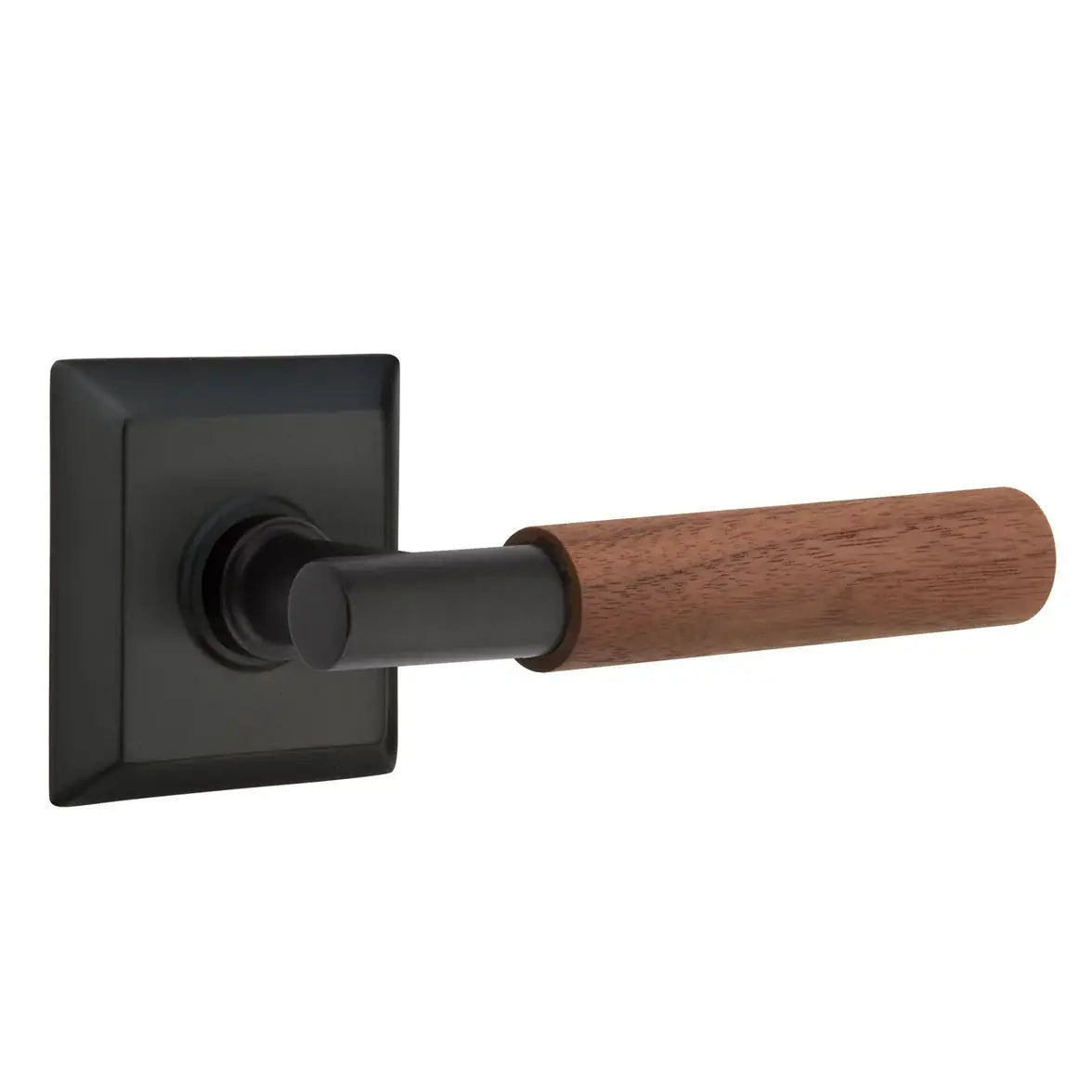 Emtek Walnut Lever with Quincy Rosette and T-Bar Stem by Emtek
