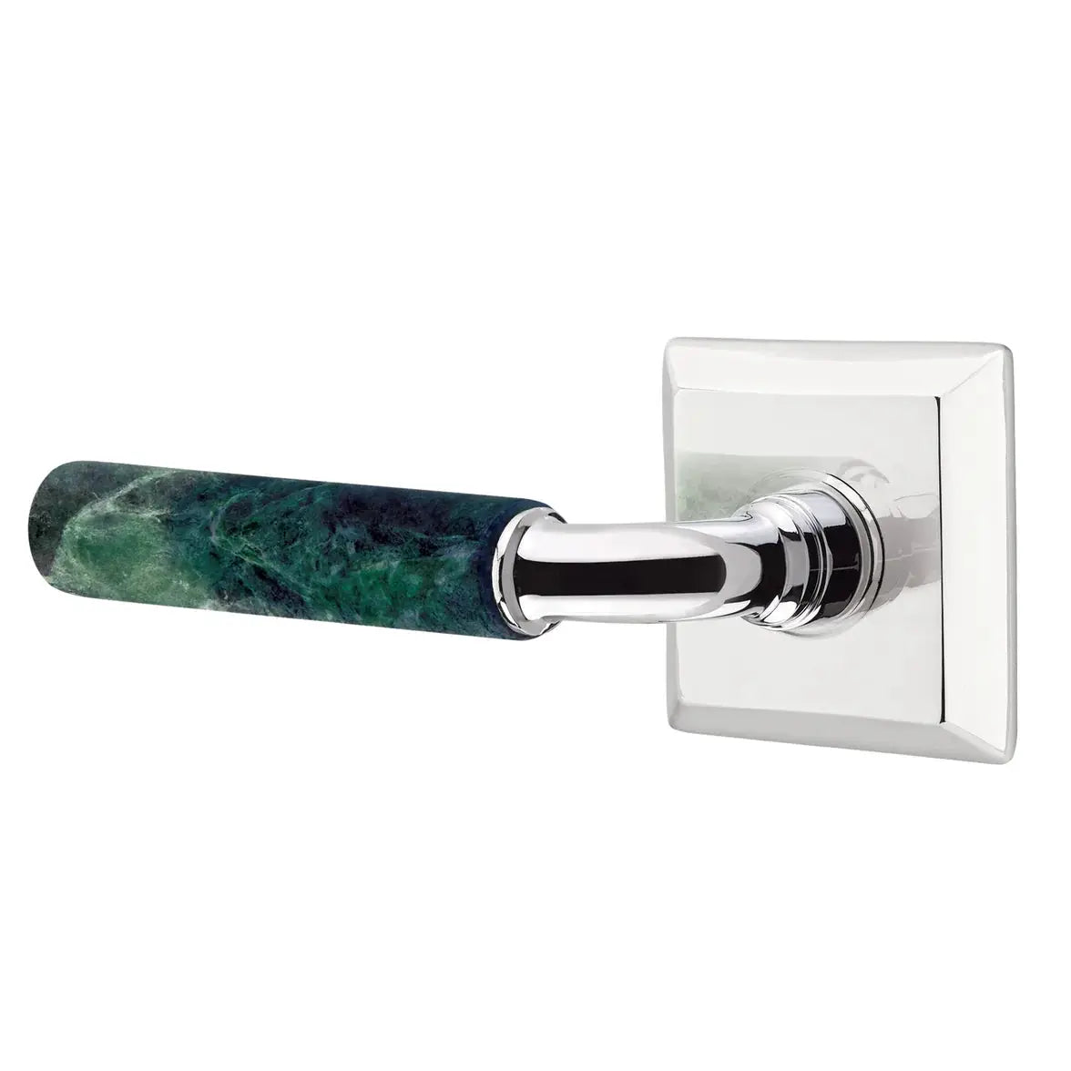 Emtek Green Marble Lever with Quincy Rosette and R-Bar Stem by Emtek