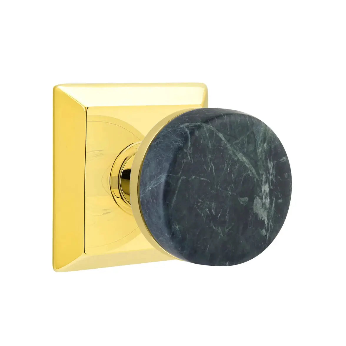 Emtek Green Marble Knob with Quincy Rosette and Conical Stem by Emtek