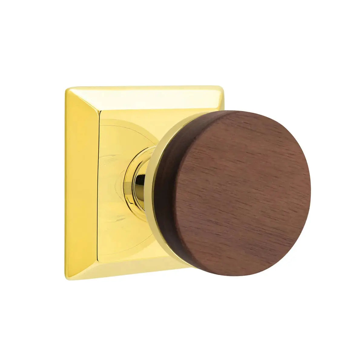Emtek Walnut Knob with Quincy Rosette and Conical Stem by Emtek