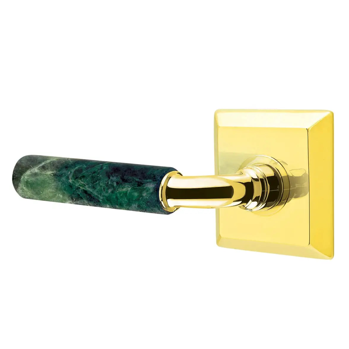 Emtek Green Marble Lever with Quincy Rosette and R-Bar Stem by Emtek