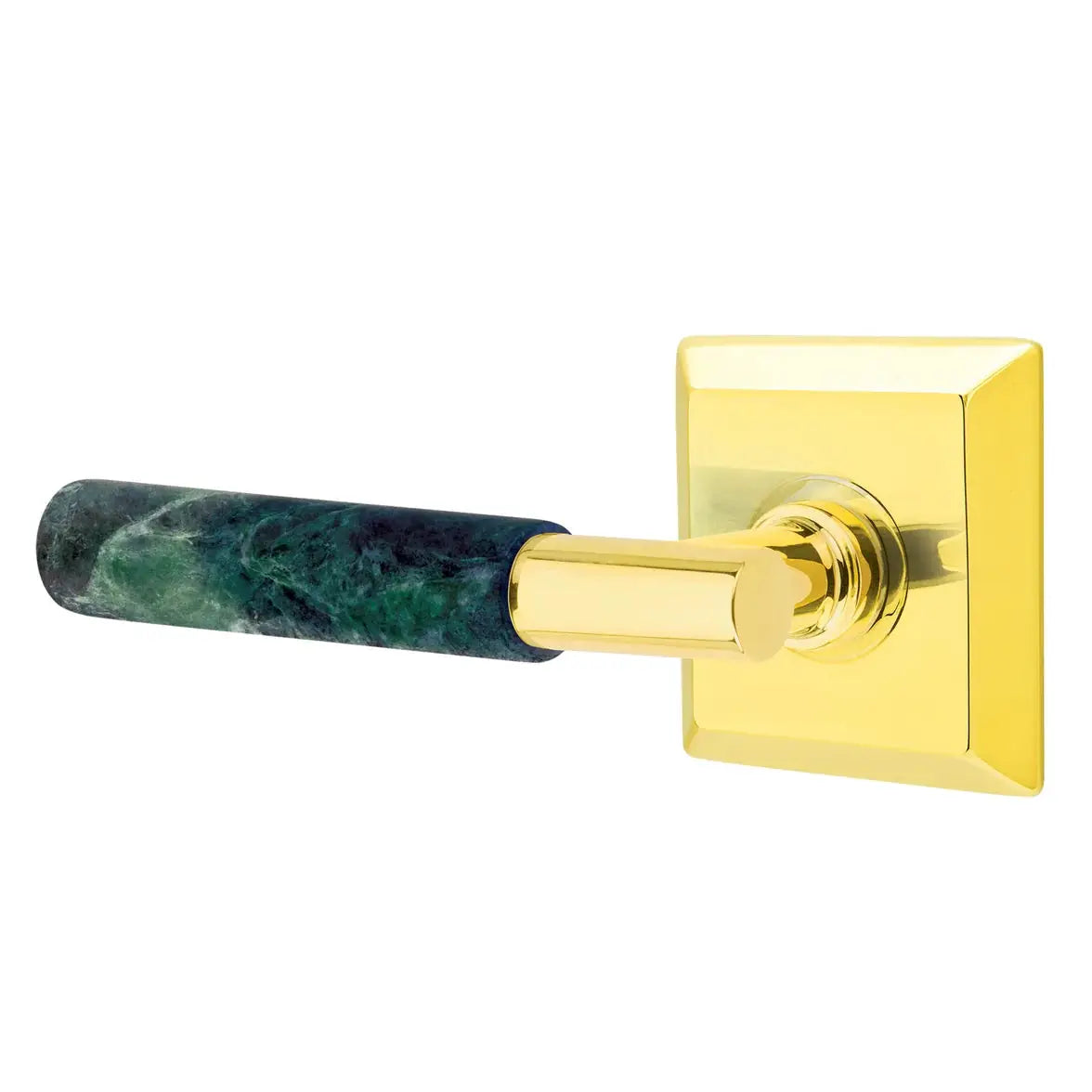 Emtek Green Marble Lever with Quincy Rosette and T-Bar Stem by Emtek