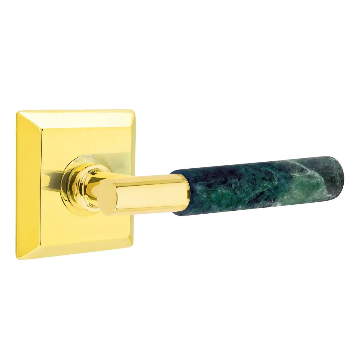 Emtek Green Marble Lever with Quincy Rosette and T-Bar Stem by Emtek