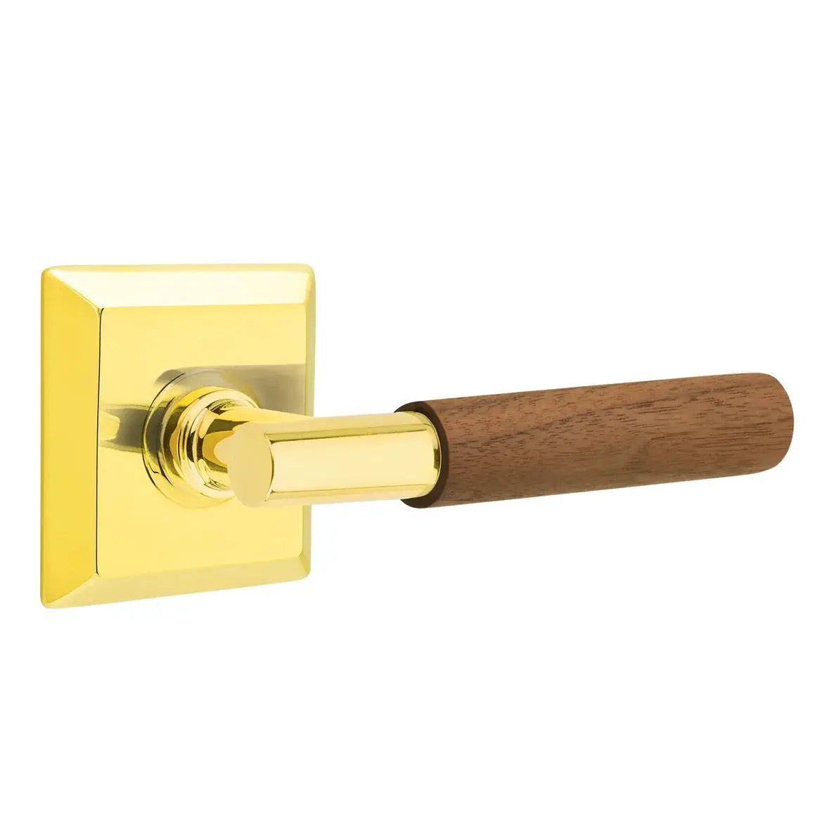 Emtek Walnut Lever with Quincy Rosette and T-Bar Stem by Emtek