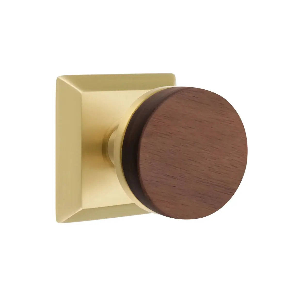 Emtek Walnut Knob with Quincy Rosette and Conical Stem by Emtek