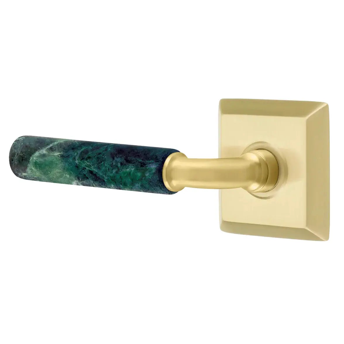 Emtek Green Marble Lever with Quincy Rosette and R-Bar Stem by Emtek