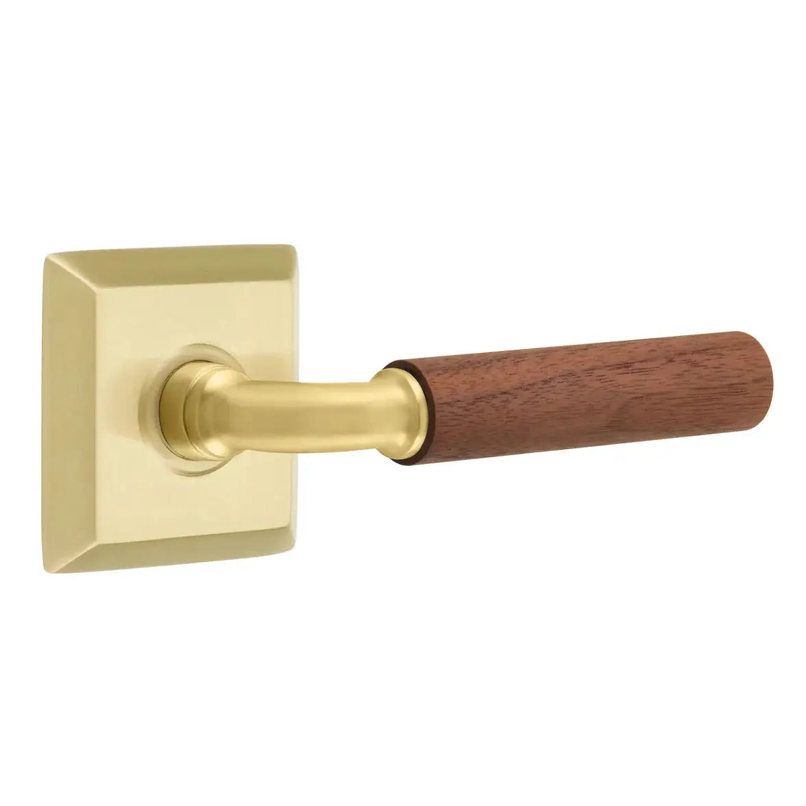 Emtek Walnut Lever with Quincy Rosette and R-Bar Stem by Emtek