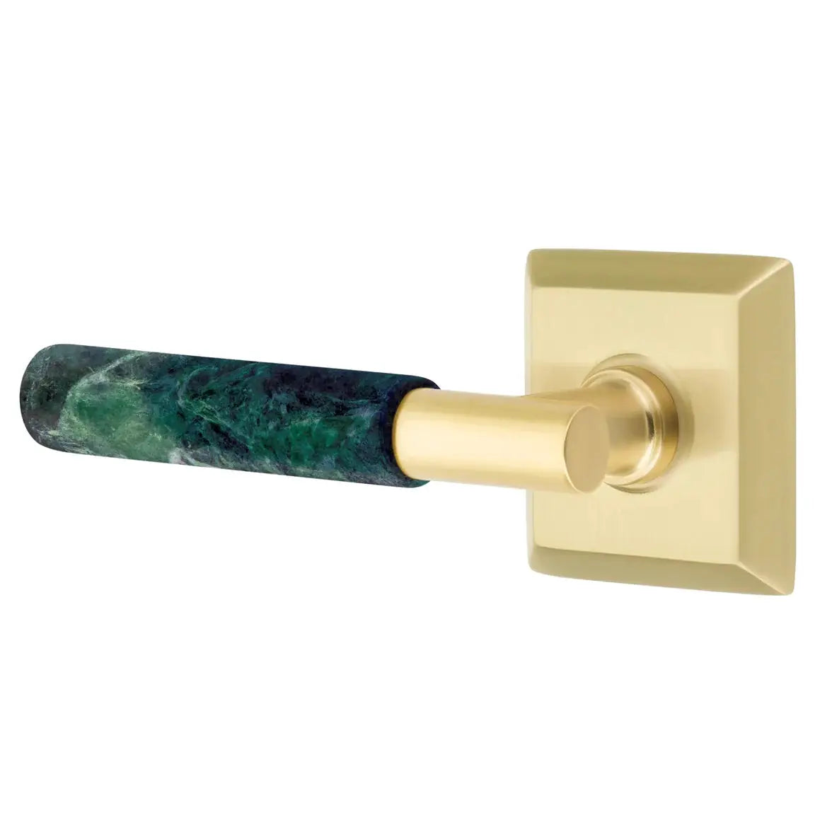 Emtek Green Marble Lever with Quincy Rosette and T-Bar Stem by Emtek