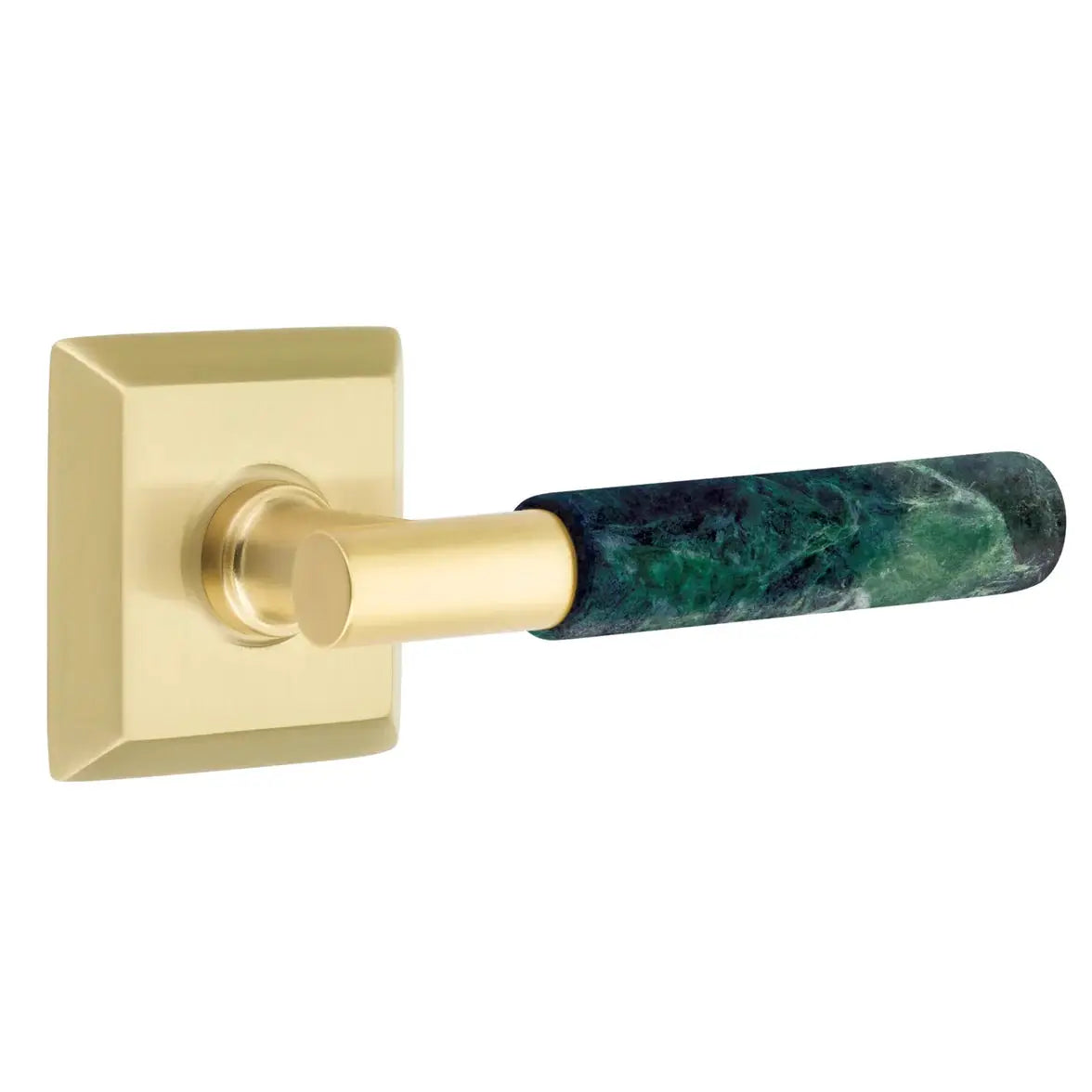 Emtek Green Marble Lever with Quincy Rosette and T-Bar Stem by Emtek
