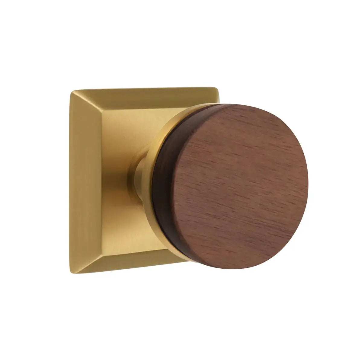 Emtek Walnut Knob with Quincy Rosette and Conical Stem by Emtek