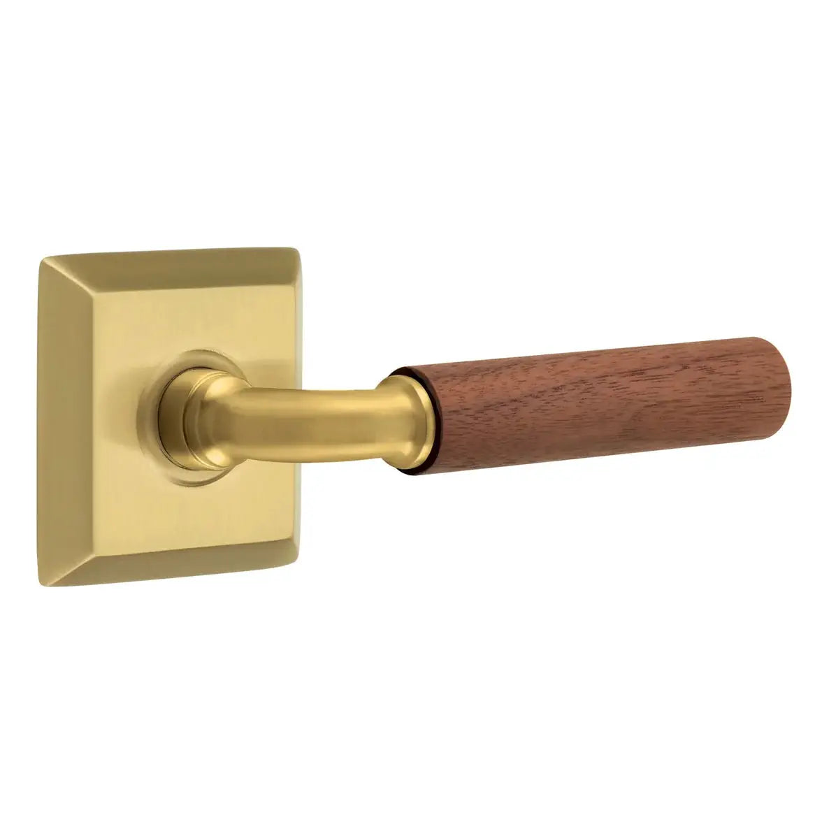Emtek Walnut Lever with Quincy Rosette and R-Bar Stem by Emtek