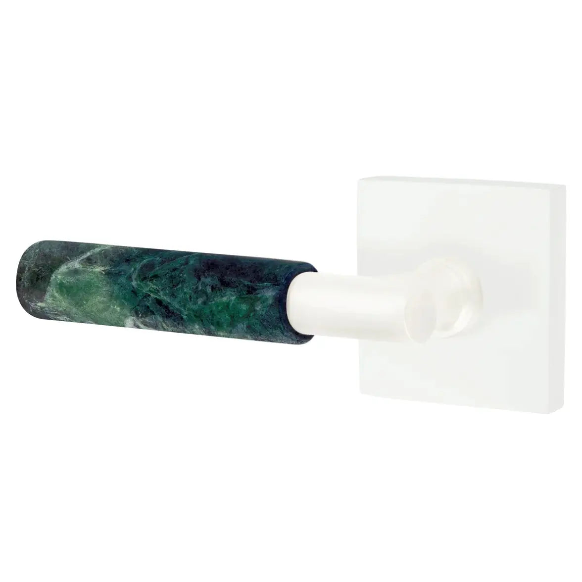 Emtek Green Marble Lever with Square Rosette and T-Bar Stem by Emtek