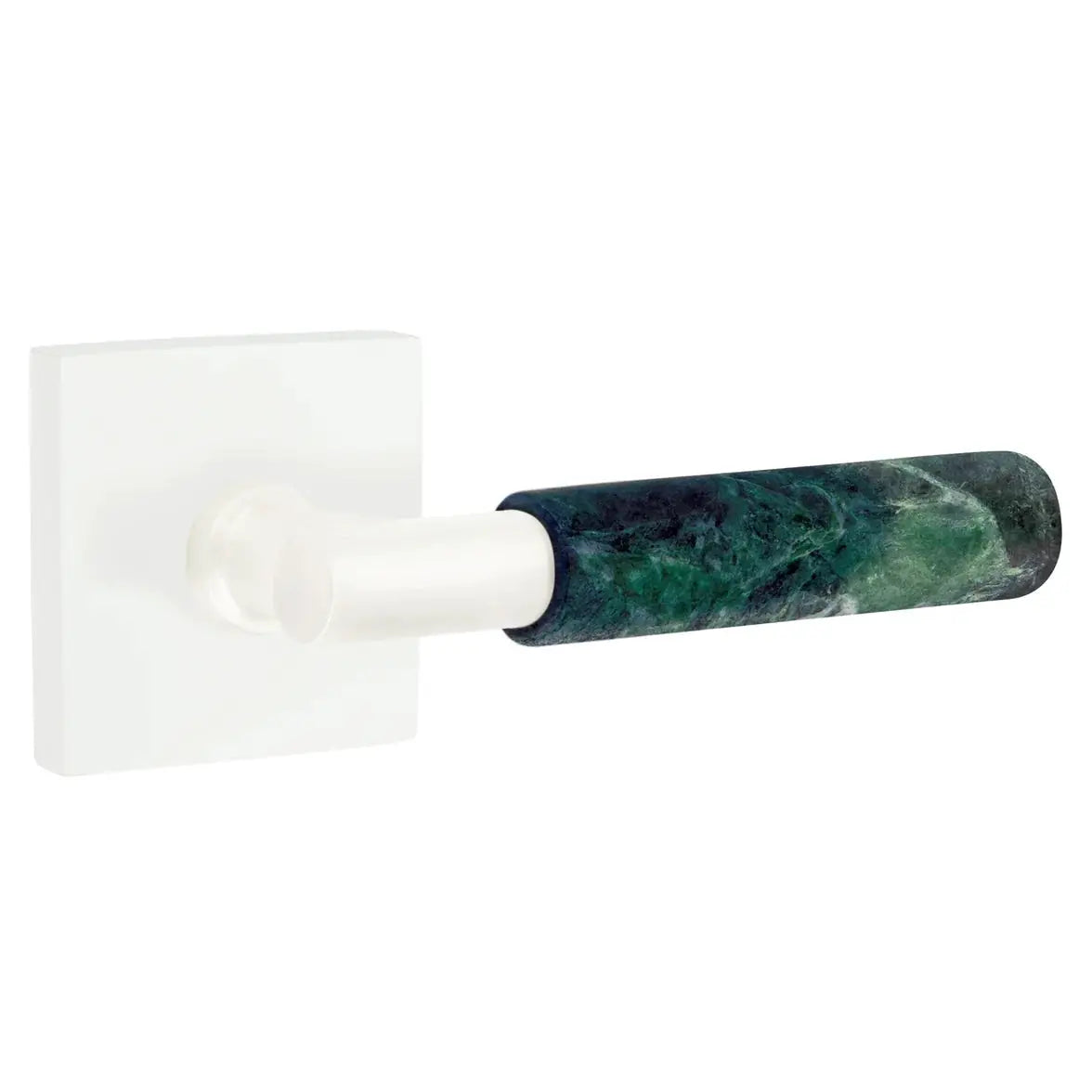 Emtek Green Marble Lever with Square Rosette and T-Bar Stem by Emtek