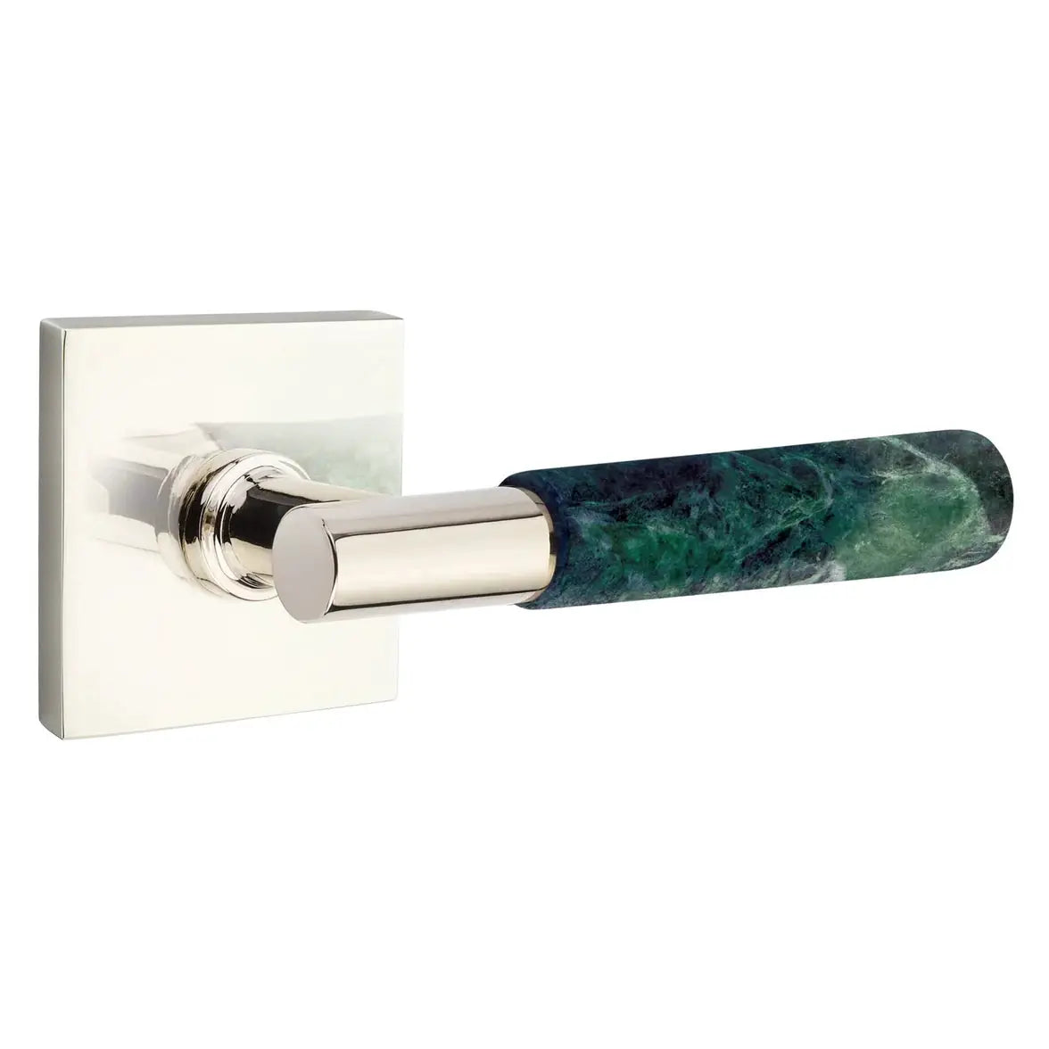 Emtek Green Marble Lever with Square Rosette and T-Bar Stem by Emtek