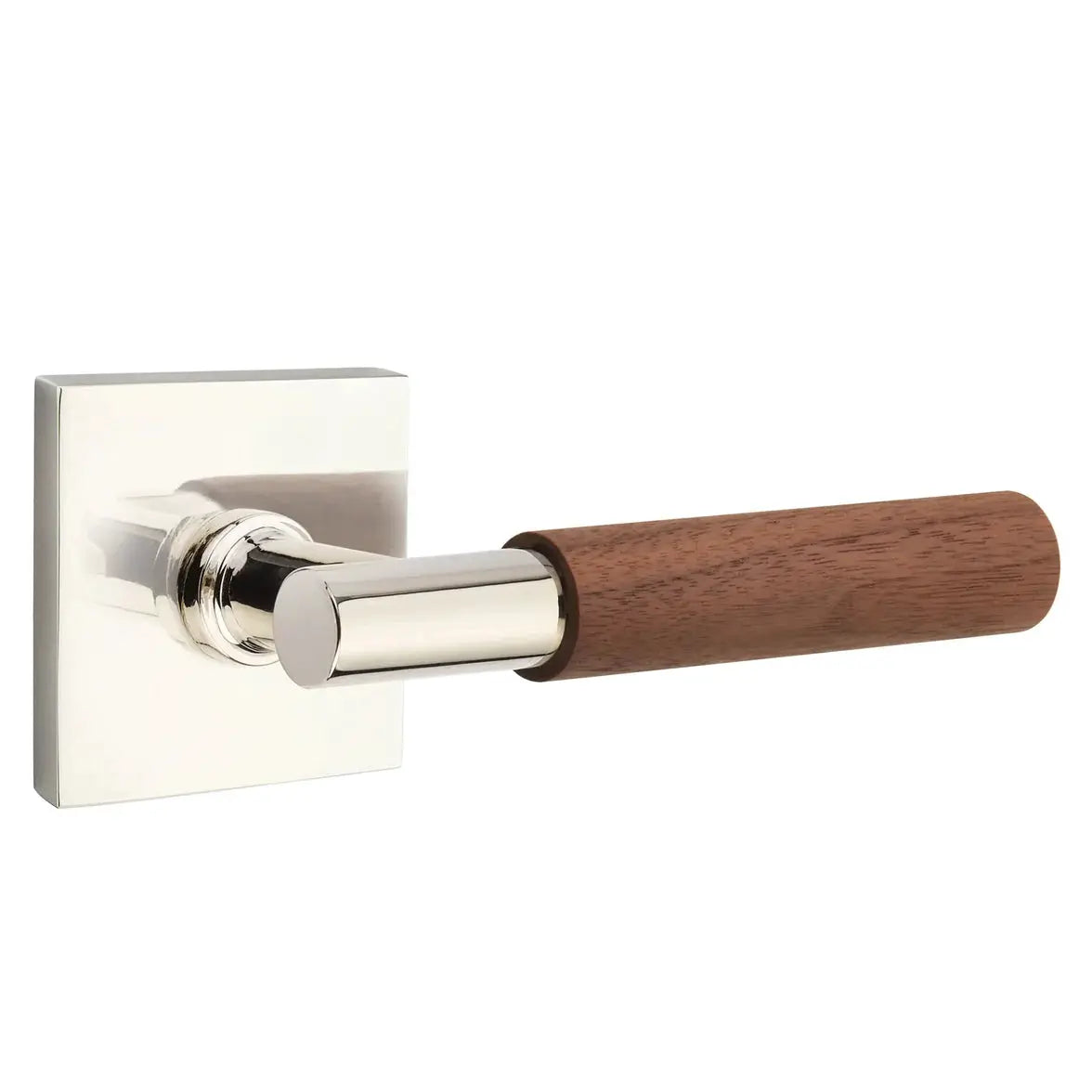 Emtek Walnut Lever with Square Rosette and T-Bar Stem by Emtek