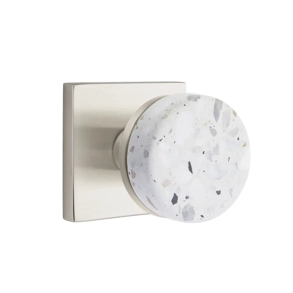 Emtek Light Terrazzo Knob with Square Rosette and Conical Stem by Emtek