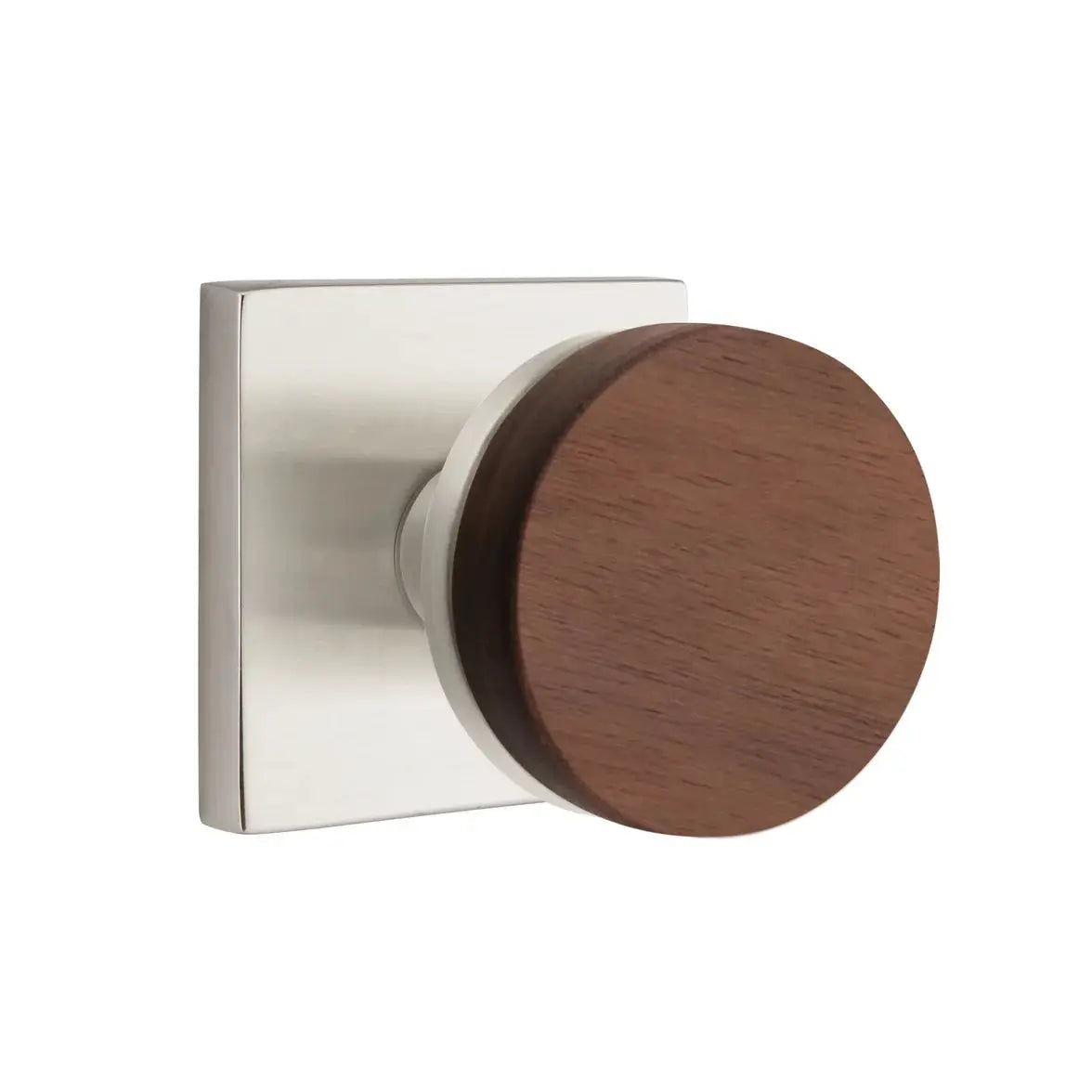 Emtek Walnut Knob with Square Rosette and Conical Stem by Emtek