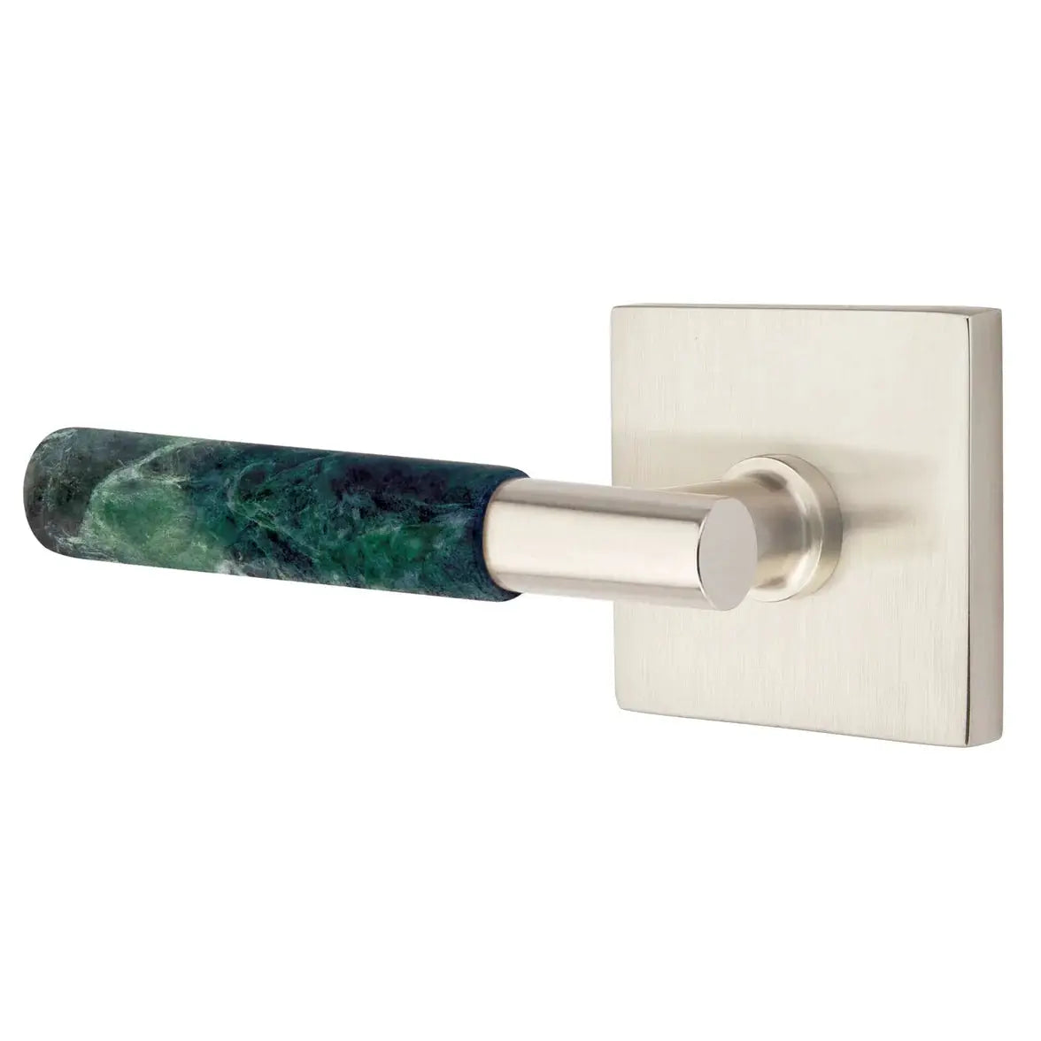 Emtek Green Marble Lever with Square Rosette and T-Bar Stem by Emtek