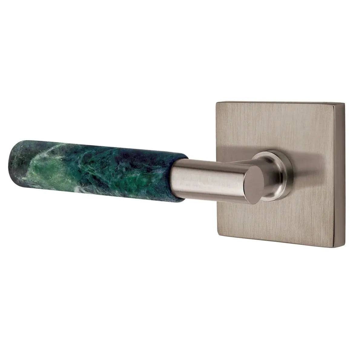 Emtek Green Marble Lever with Square Rosette and T-Bar Stem by Emtek