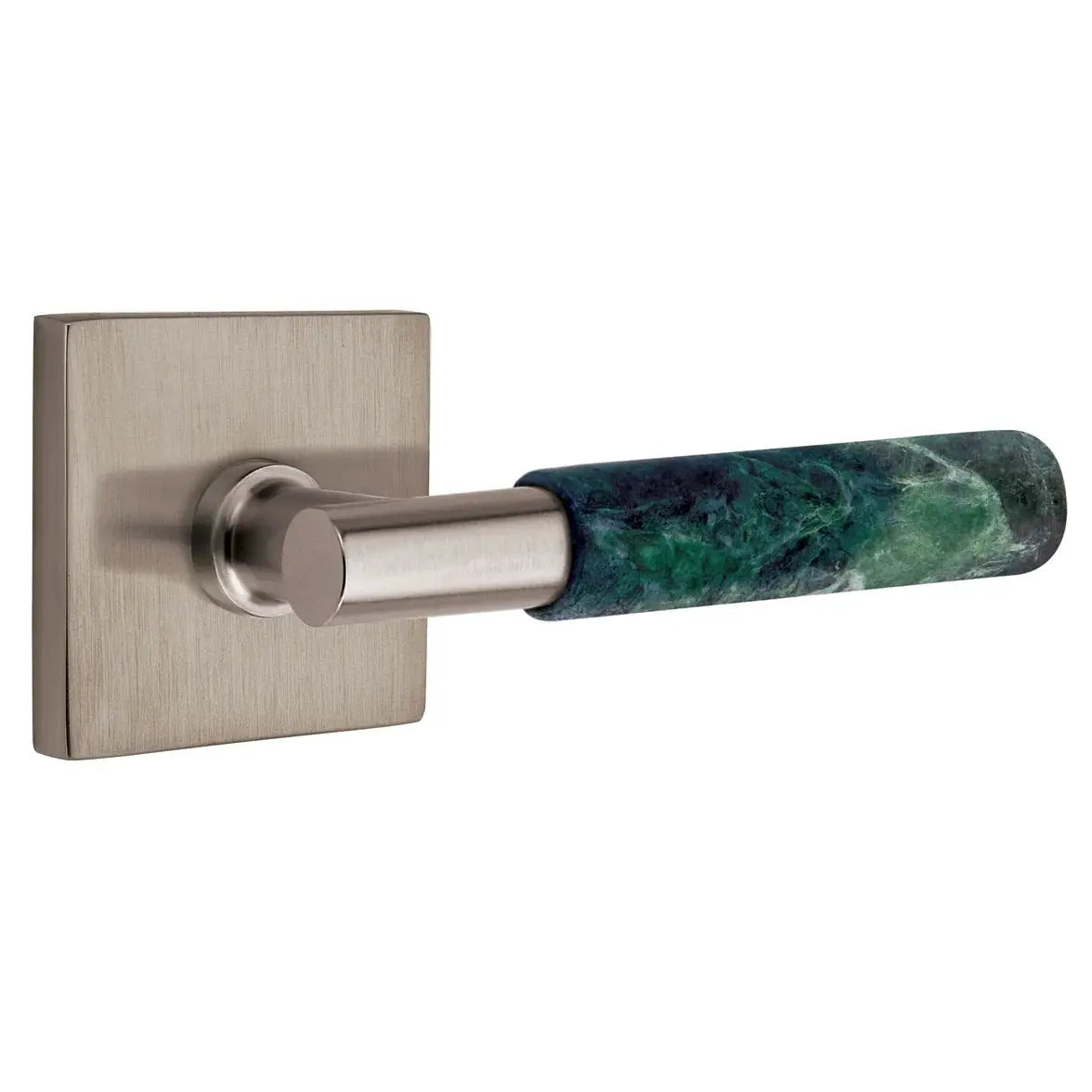 Emtek Green Marble Lever with Square Rosette and T-Bar Stem by Emtek