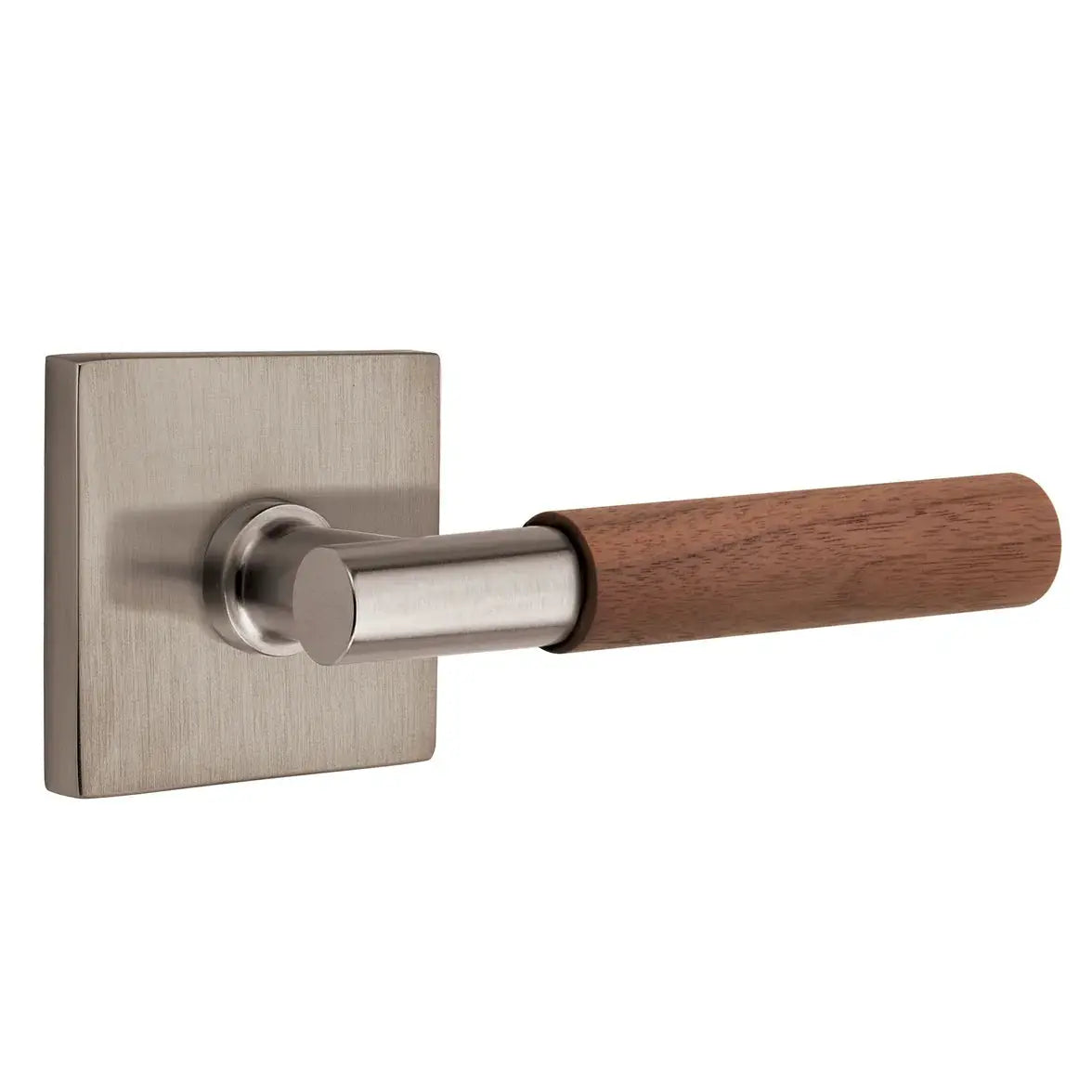 Emtek Walnut Lever with Square Rosette and T-Bar Stem by Emtek