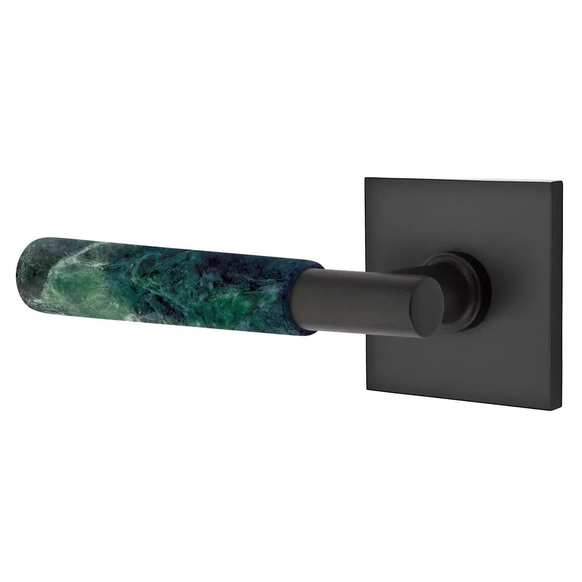 Emtek Green Marble Lever with Square Rosette and T-Bar Stem by Emtek