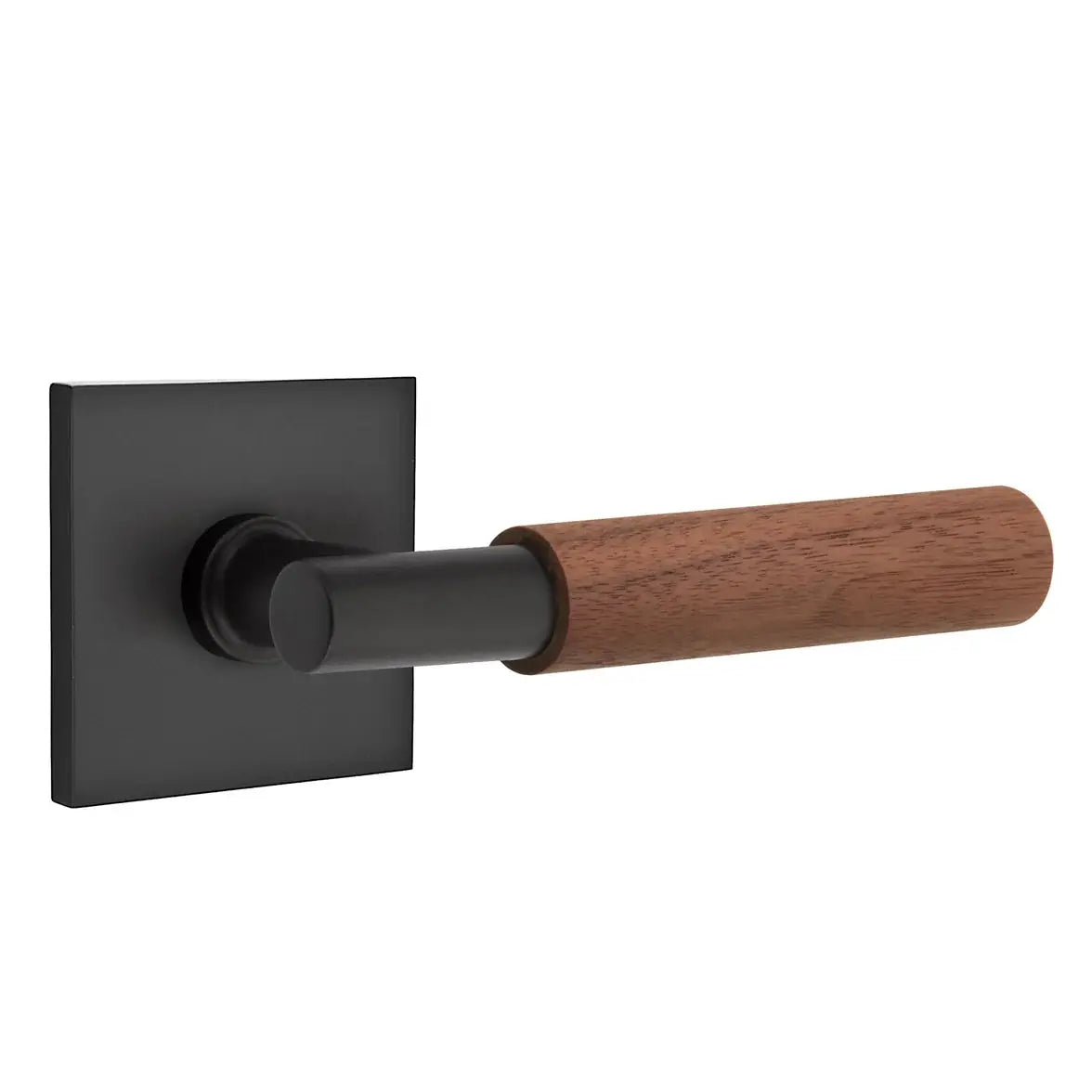 Emtek Walnut Lever with Square Rosette and T-Bar Stem by Emtek