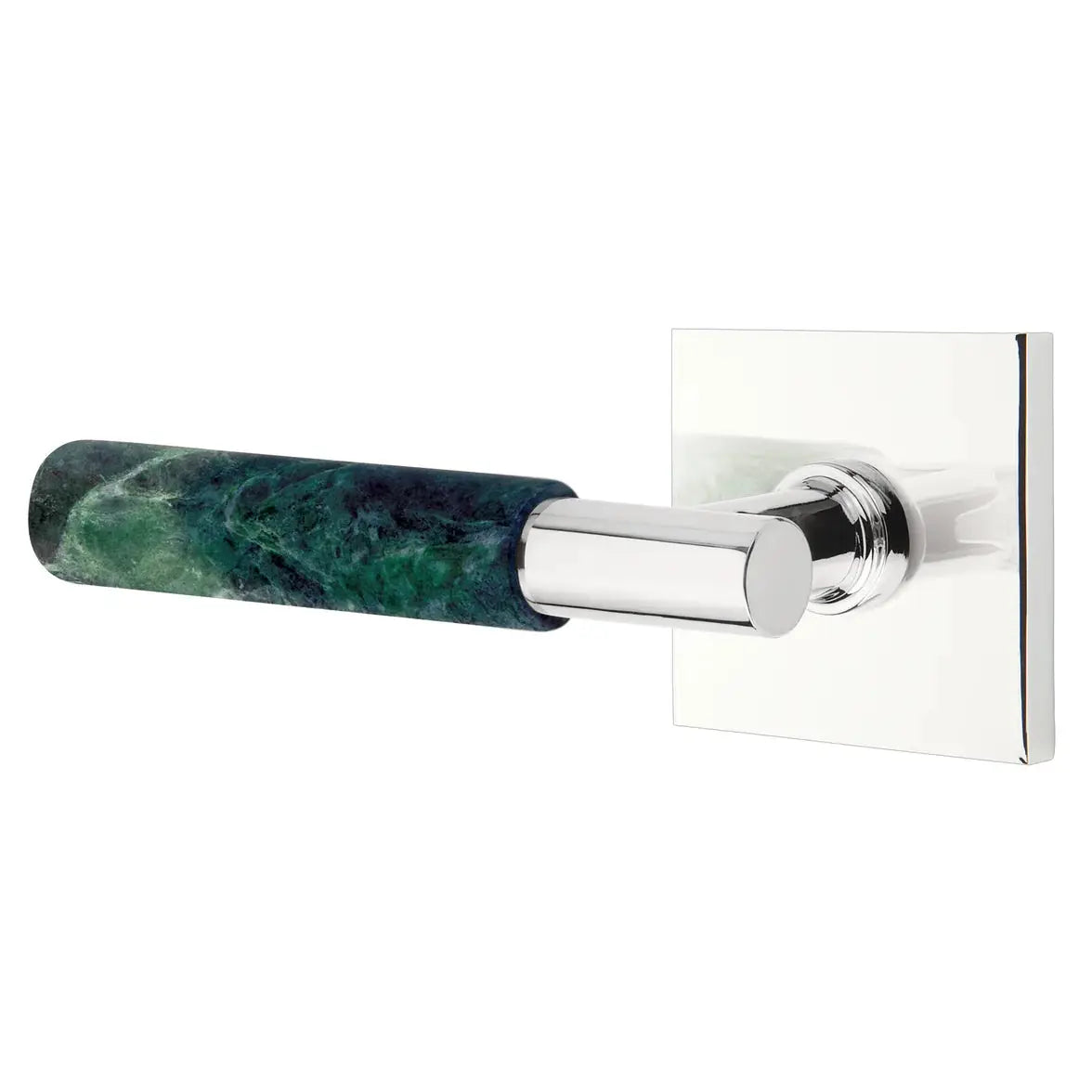 Emtek Green Marble Lever with Square Rosette and T-Bar Stem by Emtek