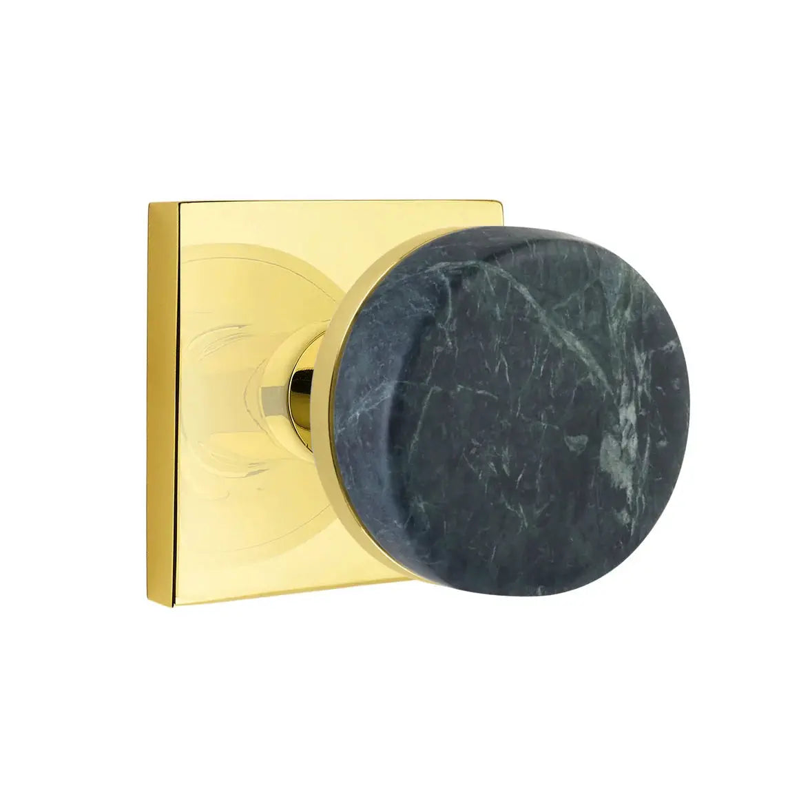 Emtek Green Marble Knob with Square Rosette and Conical Stem by Emtek
