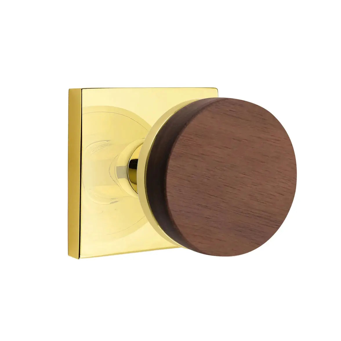 Emtek Walnut Knob with Square Rosette and Conical Stem by Emtek