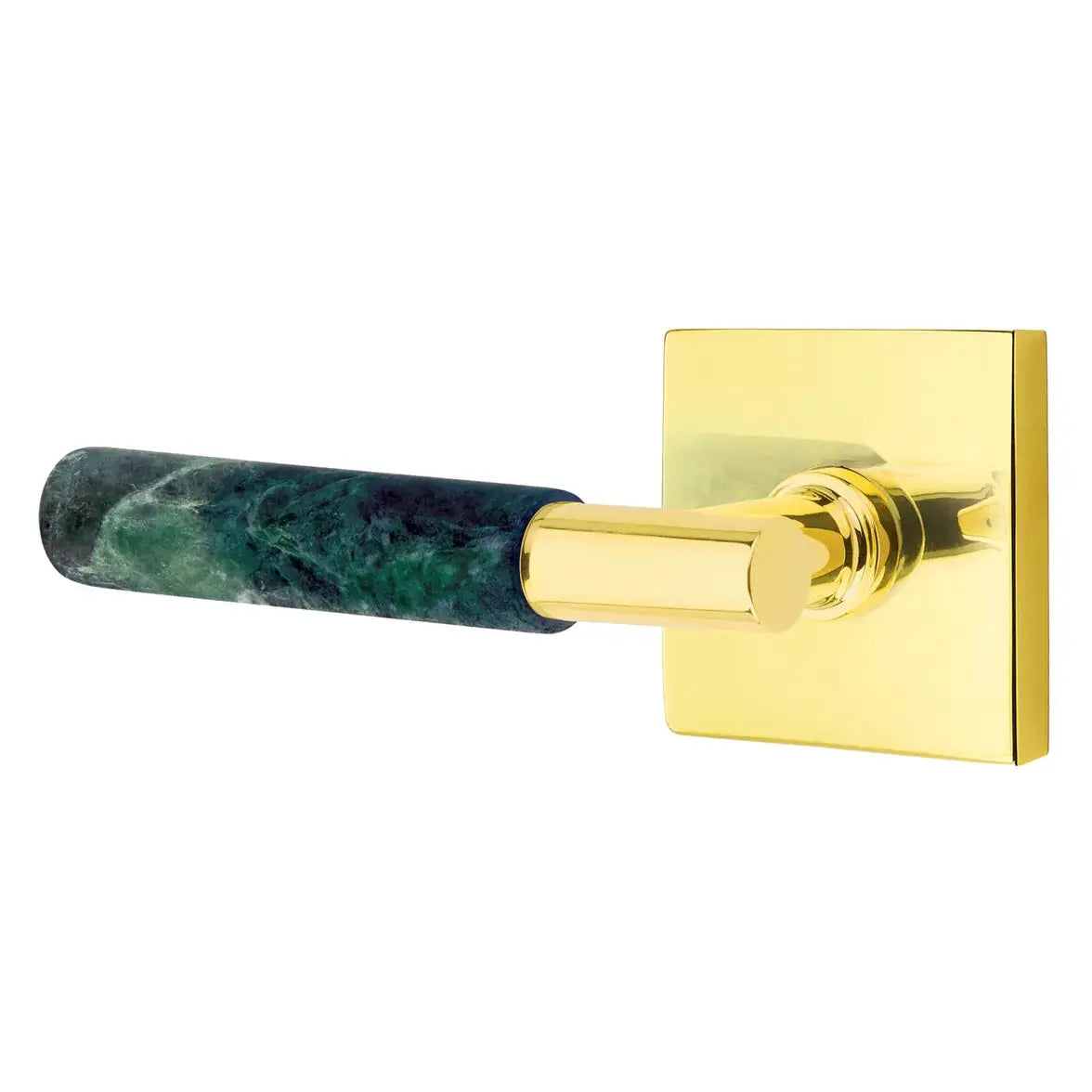 Emtek Green Marble Lever with Square Rosette and T-Bar Stem by Emtek