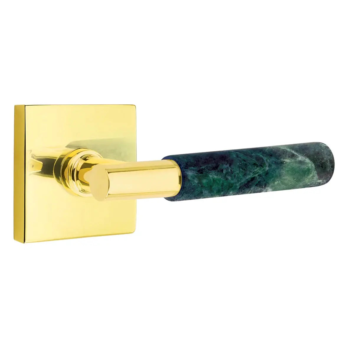 Emtek Green Marble Lever with Square Rosette and T-Bar Stem by Emtek