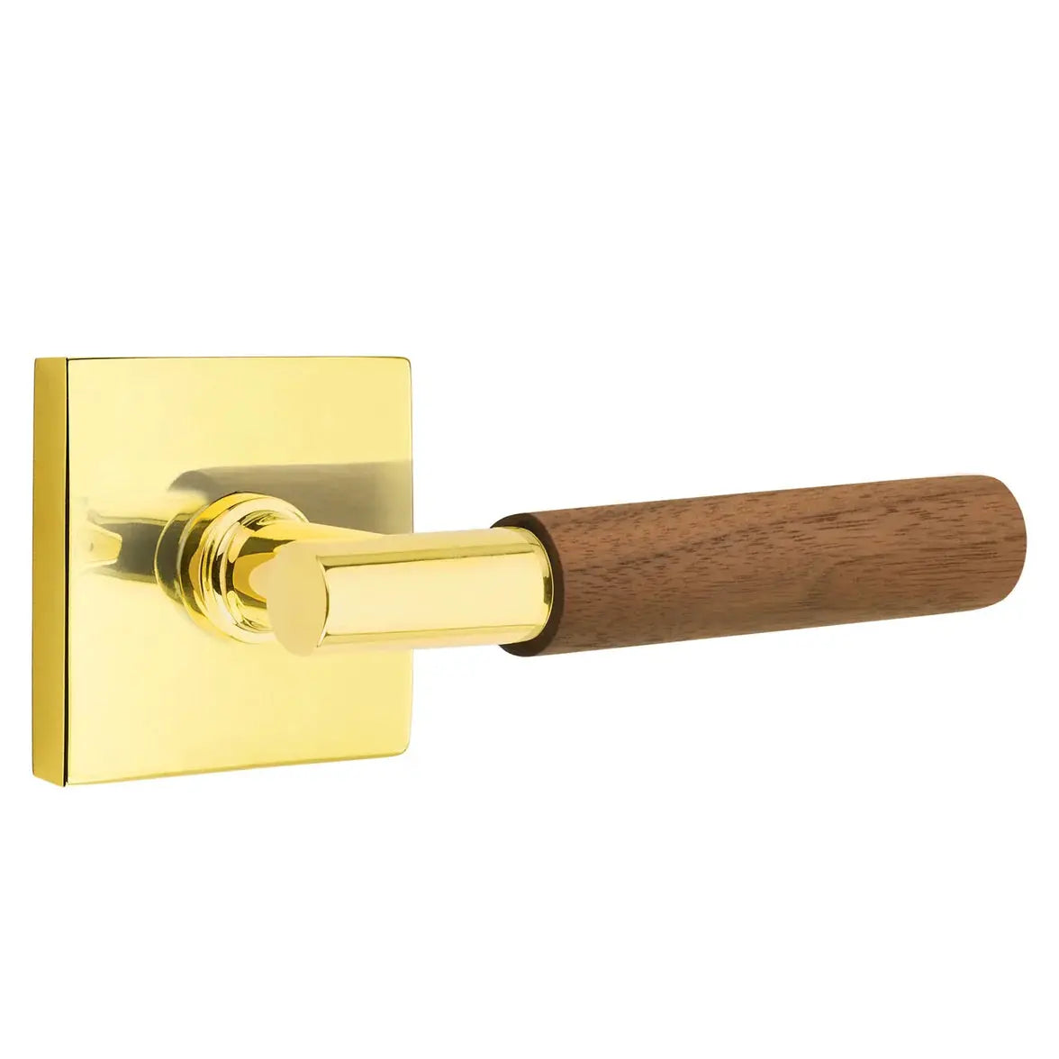 Emtek Walnut Lever with Square Rosette and T-Bar Stem by Emtek