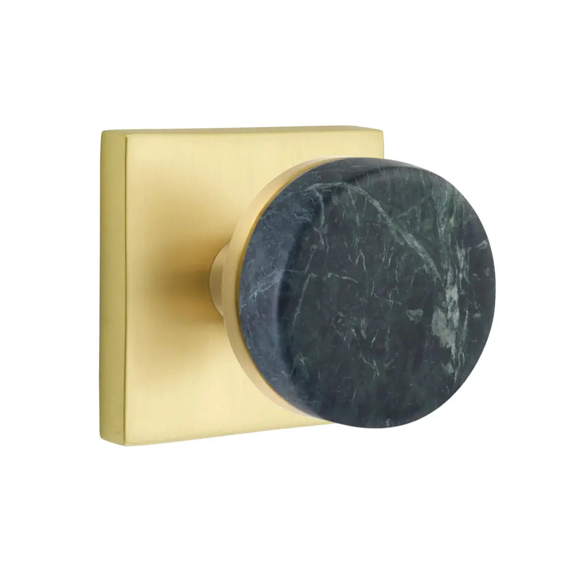 Emtek Green Marble Knob with Square Rosette and Conical Stem by Emtek