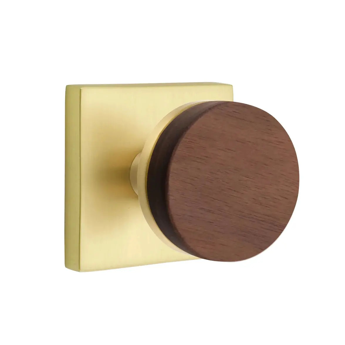 Emtek Walnut Knob with Square Rosette and Conical Stem by Emtek