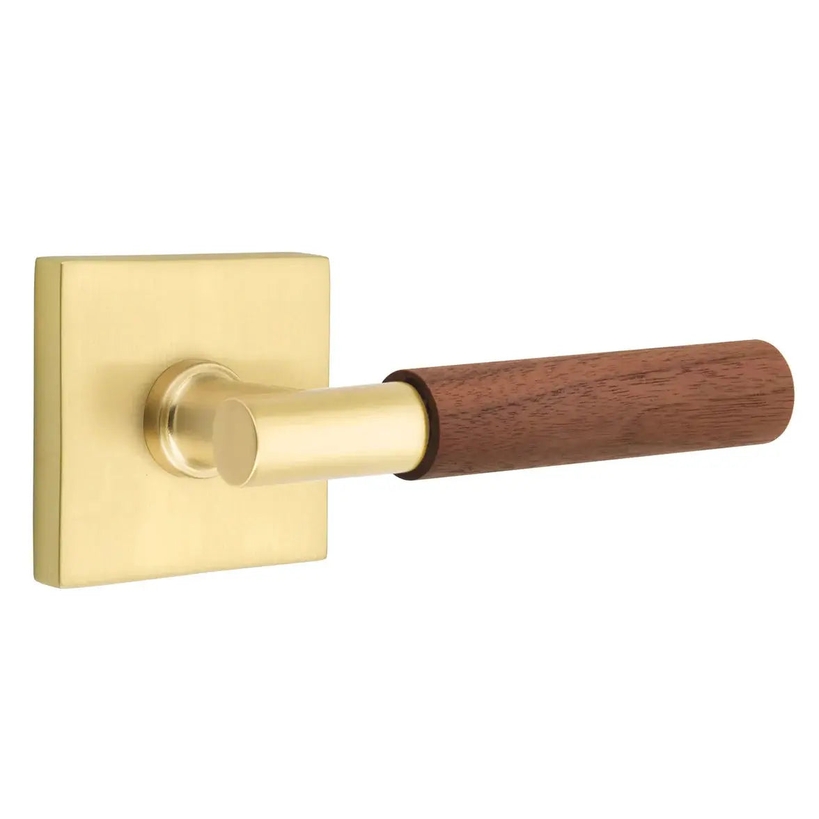 Emtek Walnut Lever with Square Rosette and T-Bar Stem by Emtek