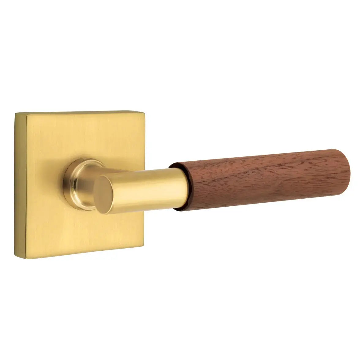 Emtek Walnut Lever with Square Rosette and T-Bar Stem by Emtek