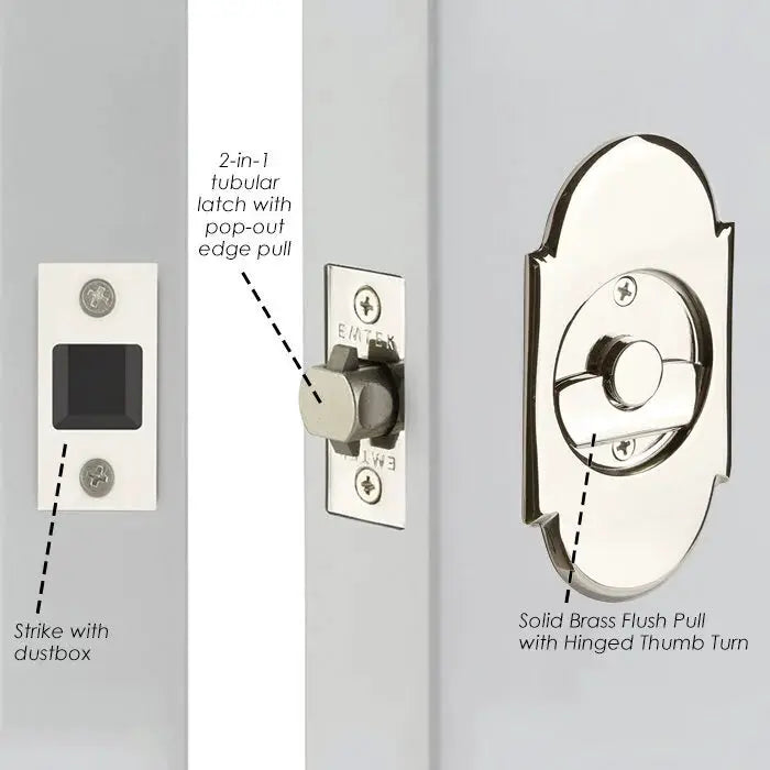 polished chrome pocket door