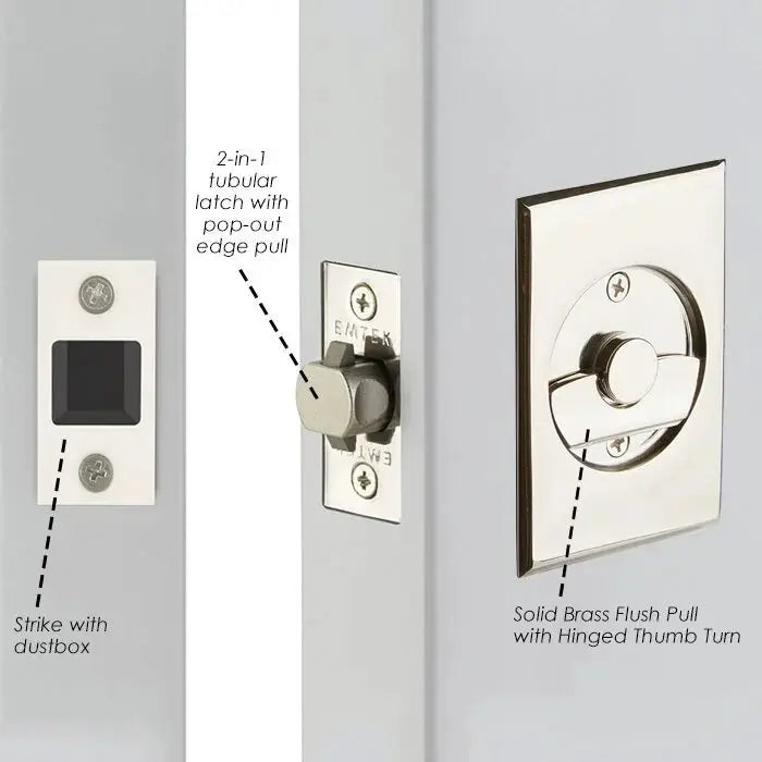 polished chrome pocket door